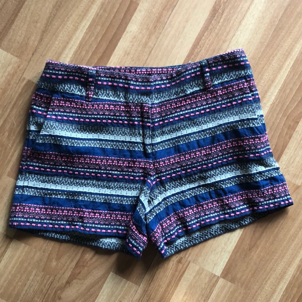 Printed linen shorts
